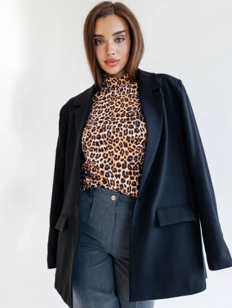 Водолазка женская облегающий лонгслив с принтом ДК572