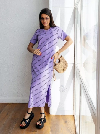 Платье футболка женское с принтом больших размеров ПЛК609