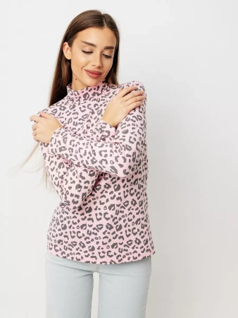 Водолазка женская облегающий лонгслив с принтом ДК572