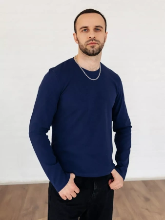 Лонгслив синий свитшот футболка с длинным рукавом