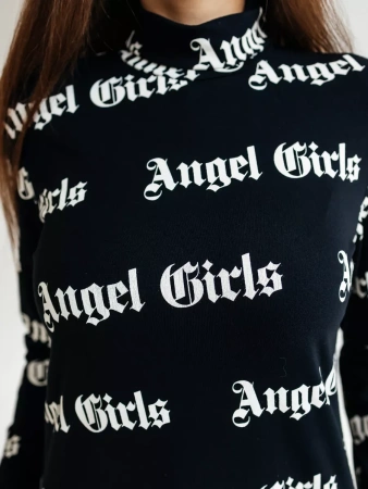 Водолазка женская облегающий лонгслив с принтом ДК572