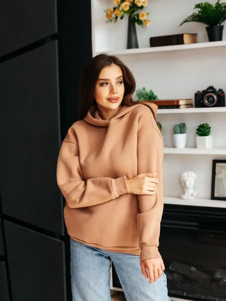 Однотонное худи с начесом