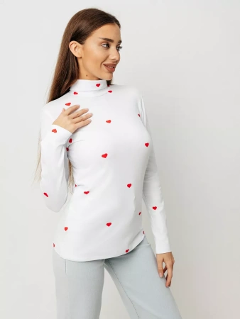 Водолазка женская облегающий лонгслив с принтом ДК572