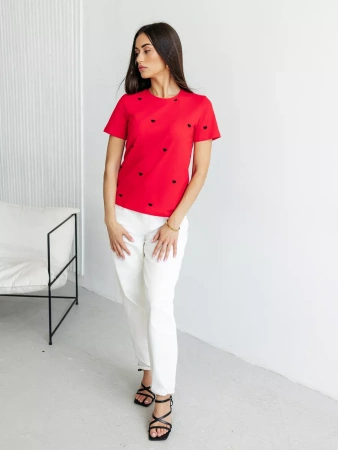 Футболка женская с принтом хлопок больших размеров ФК561