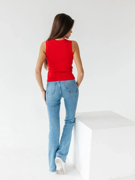 Топ под пиджак в рубчик спортивная майка