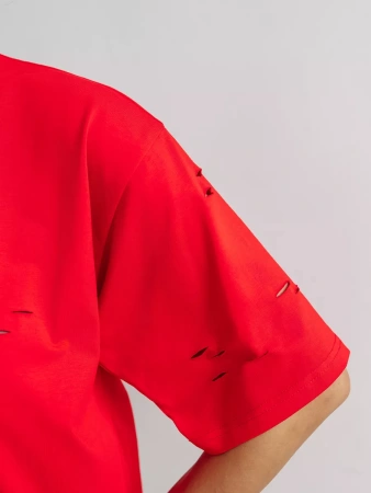 Футболка оверсайз большого размера с дырками