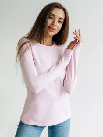 Лонгслив женский облегающий розовый дк540